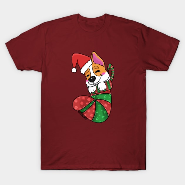 Stocking Stuffer Corgi Puppy T-Shirt by SPufferARTs